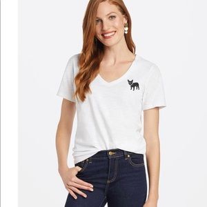 🦩 4/$20 Draper James V Neck Pepper Dog Tee S